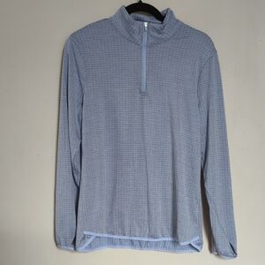 Jockey blue quarter zip running pullover shirt with thumbholes women's size L